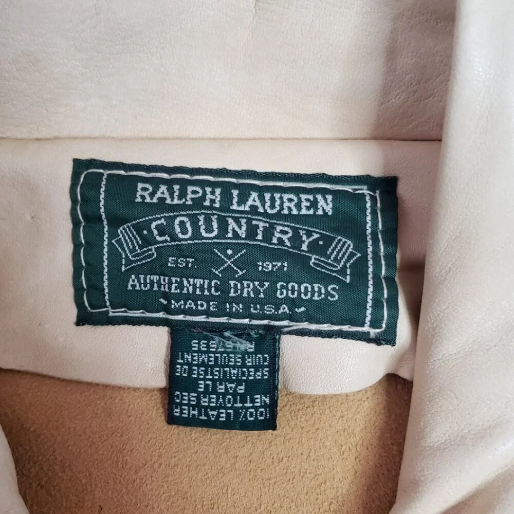 Ralph Lauren Country Polo Women Leather Vest Native American USA made 80s Vtg - Picture 2 of 16